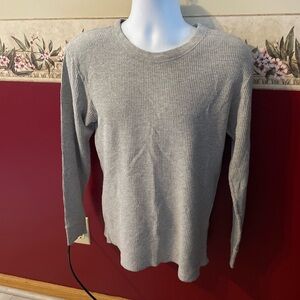 Fruit of the Loom Gray Waffle Knit Top